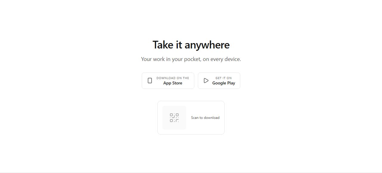 App download with QR code, app download section template