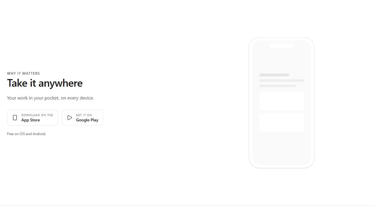 App download with phone, app download section template
