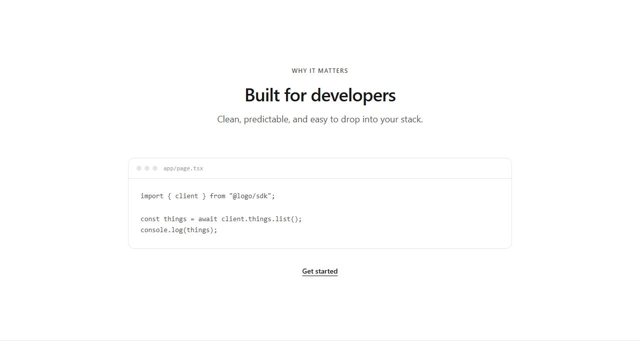 Code editor showcase, code section template