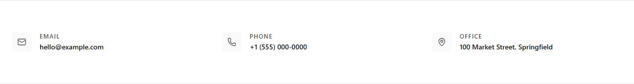 Contact info band, contact section template