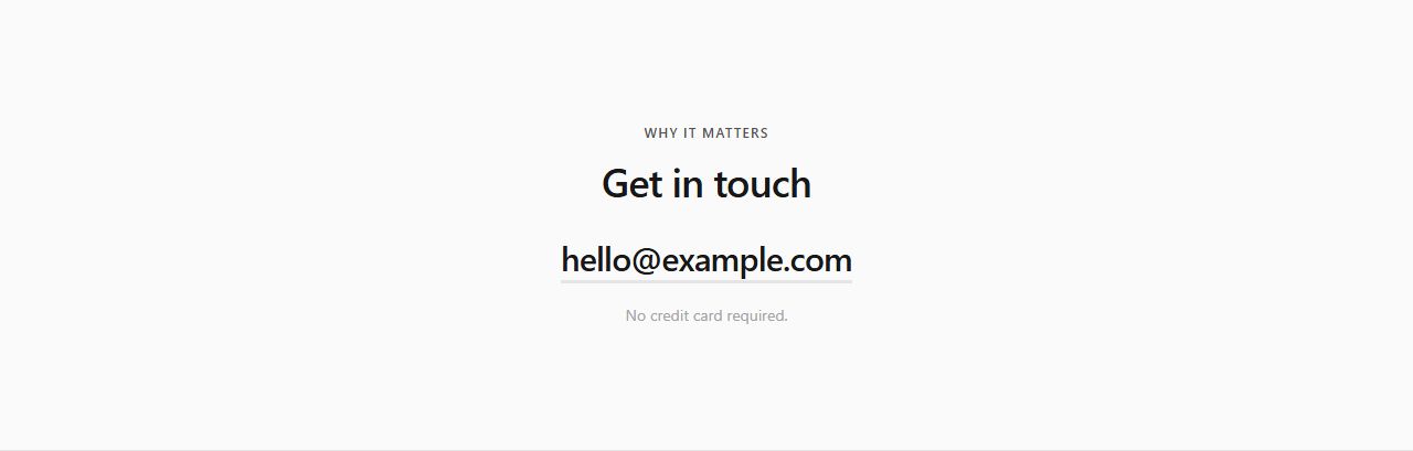 Just email us, contact section template