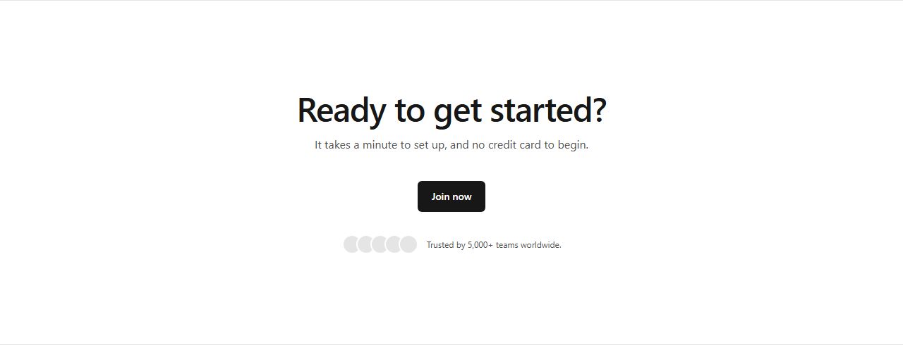 Centered CTA with avatars, cta section template