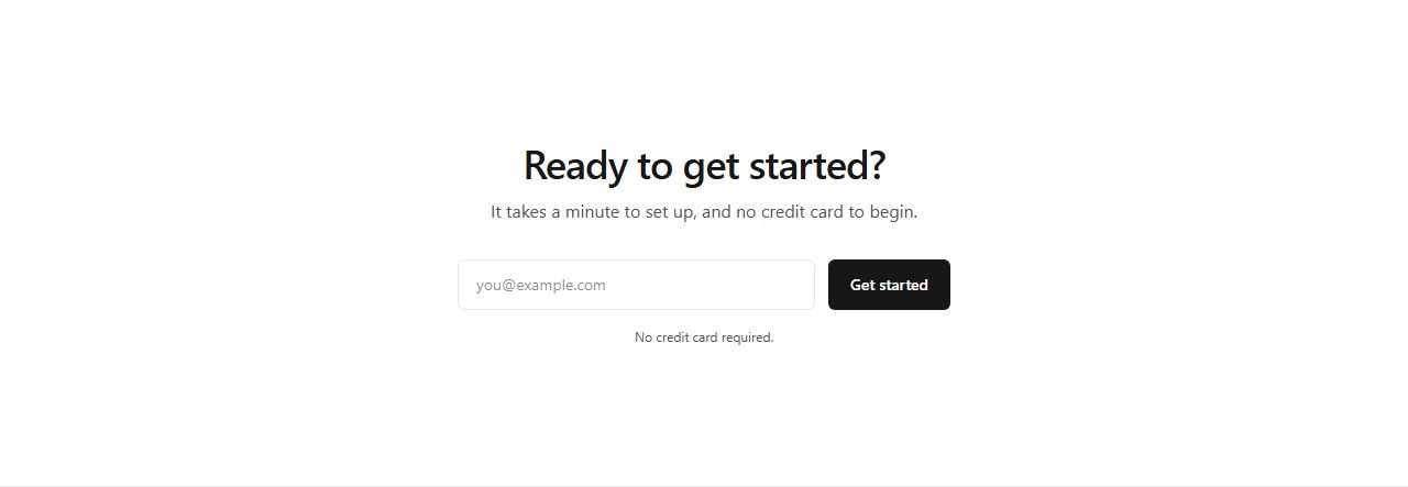 Email capture CTA, cta section template