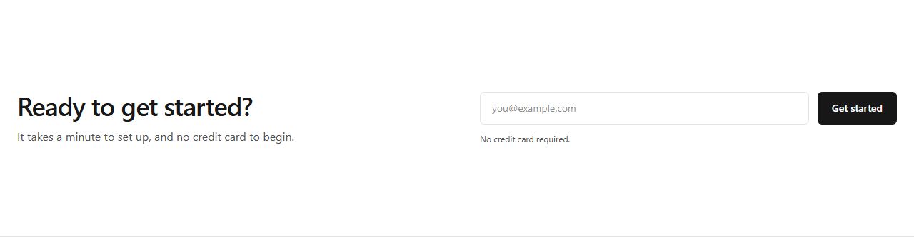 Split email capture CTA, cta section template