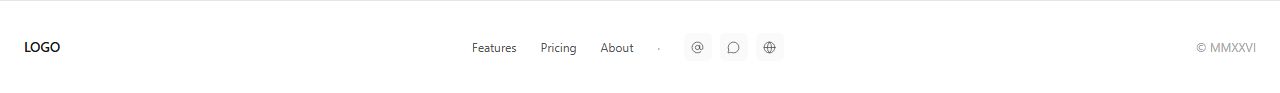 Compact footer with social, footer section template