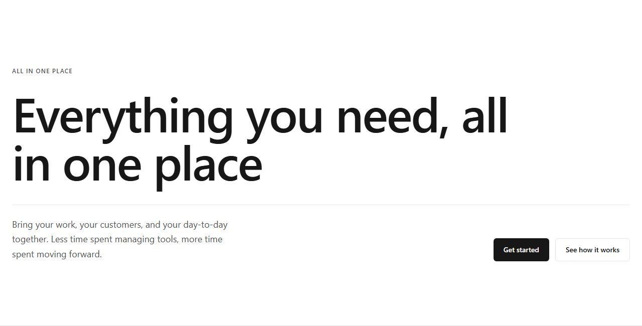 Asymmetric hero (footer CTA), hero section template