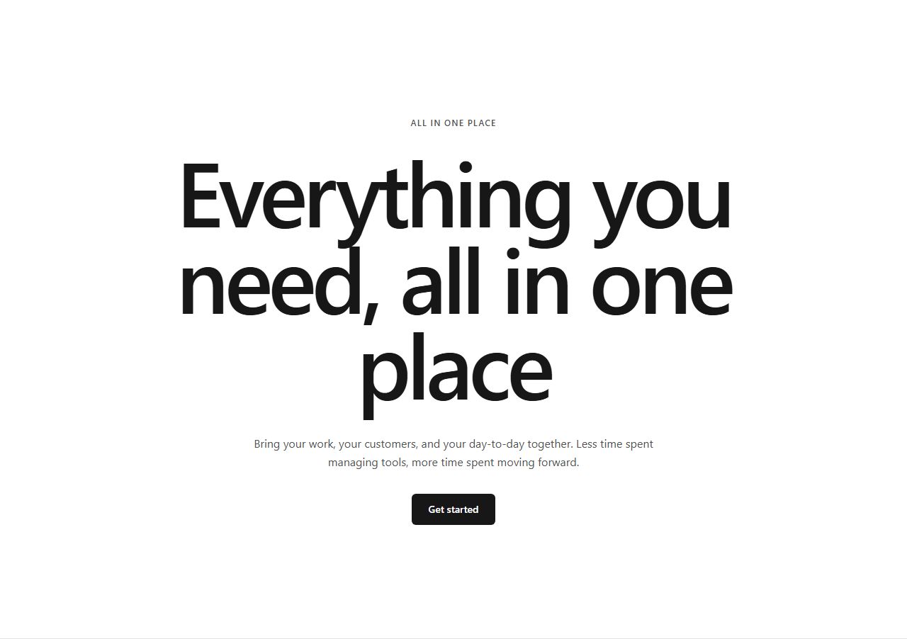 Big typography hero (centered), hero section template