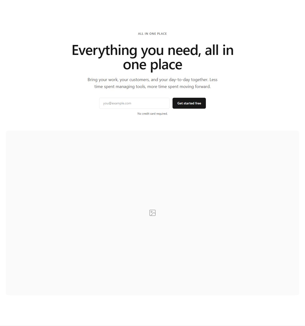 Hero with email form, hero section template