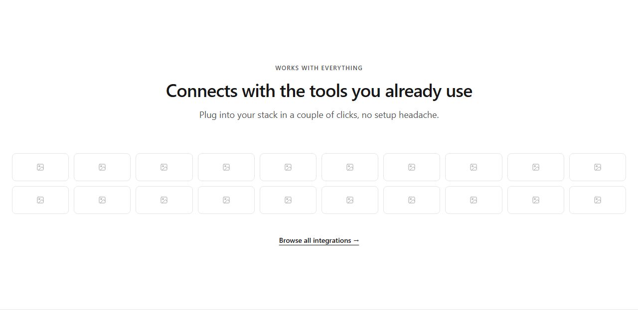 Logo wall, integrations section template