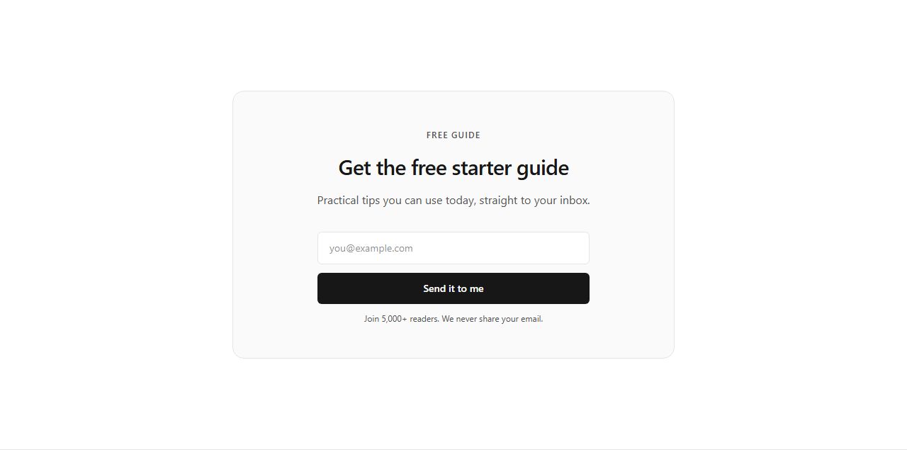 Simple lead magnet, lead magnet section template