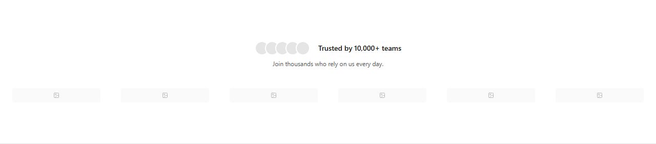 Trust line with avatars, logos section template