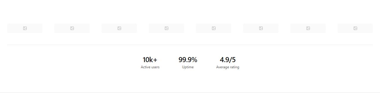 Logos with stats, logos section template