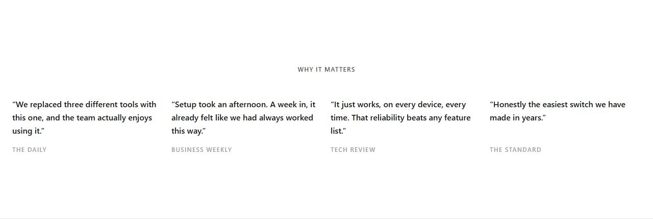 Press quotes row, press section template