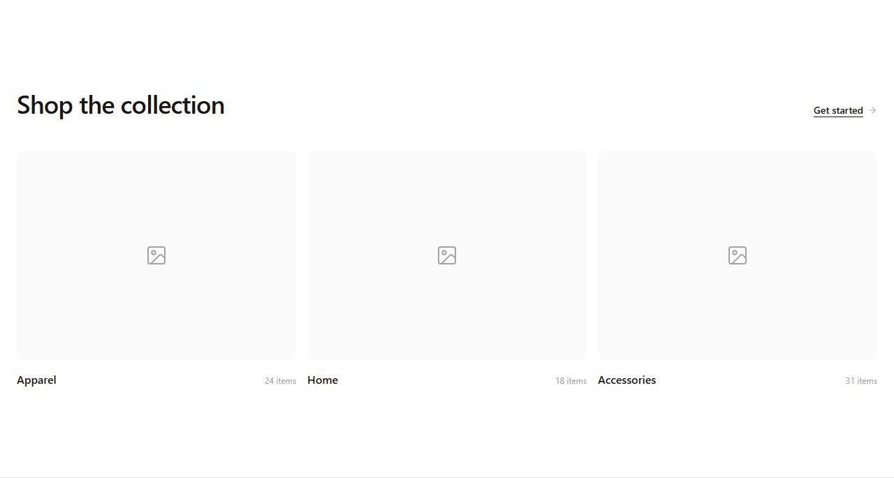 Category tiles, product grid section template