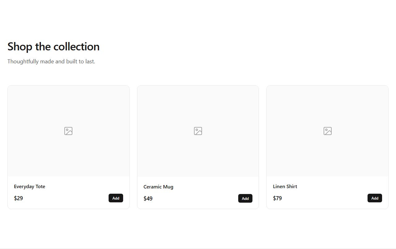 Product grid (three-up), product grid section template