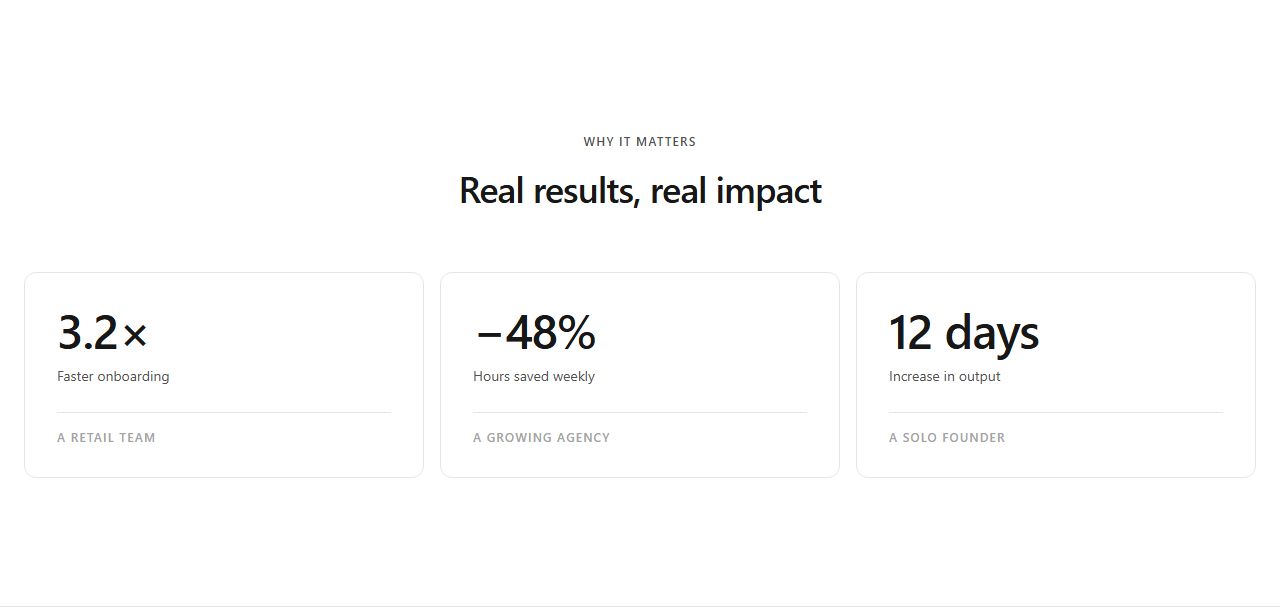 Customer results cards, production-ready section template