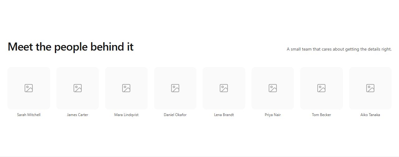 Team wall, team section template