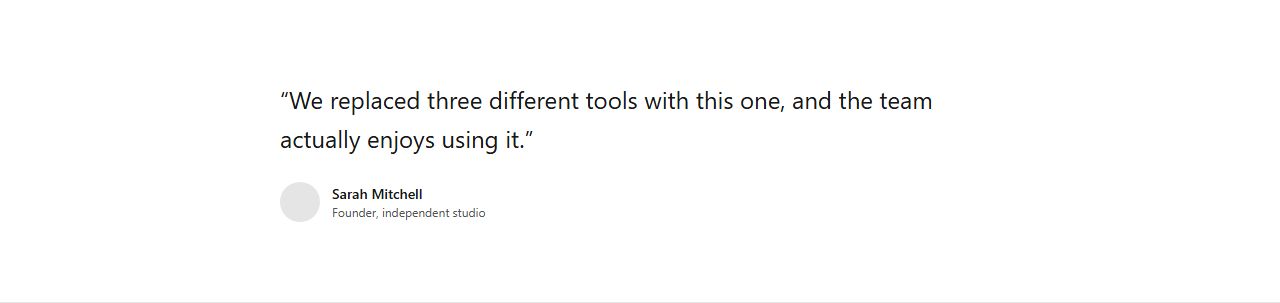 Compact single quote, testimonials section template