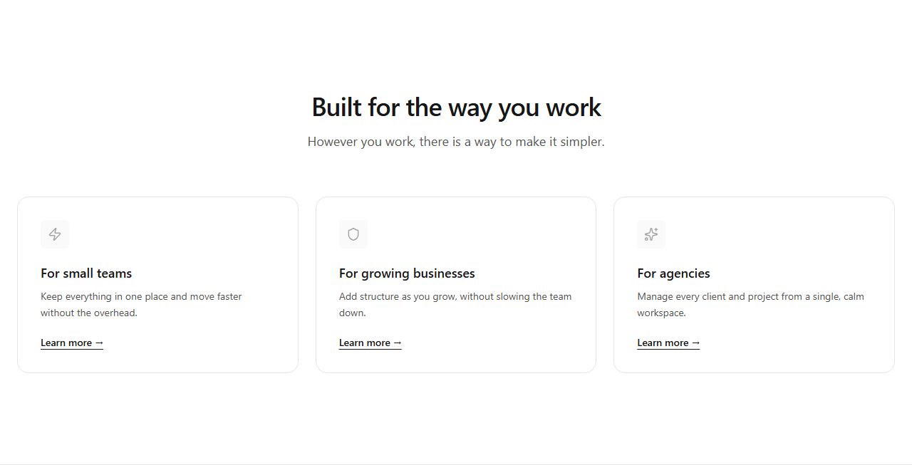Use case cards, use cases section template