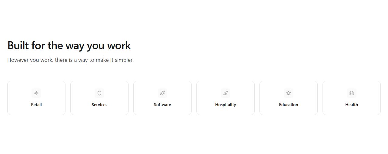 Industry tiles, use cases section template