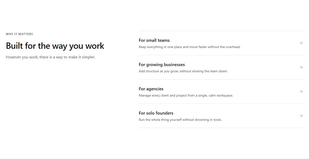 Use case list, use cases section template
