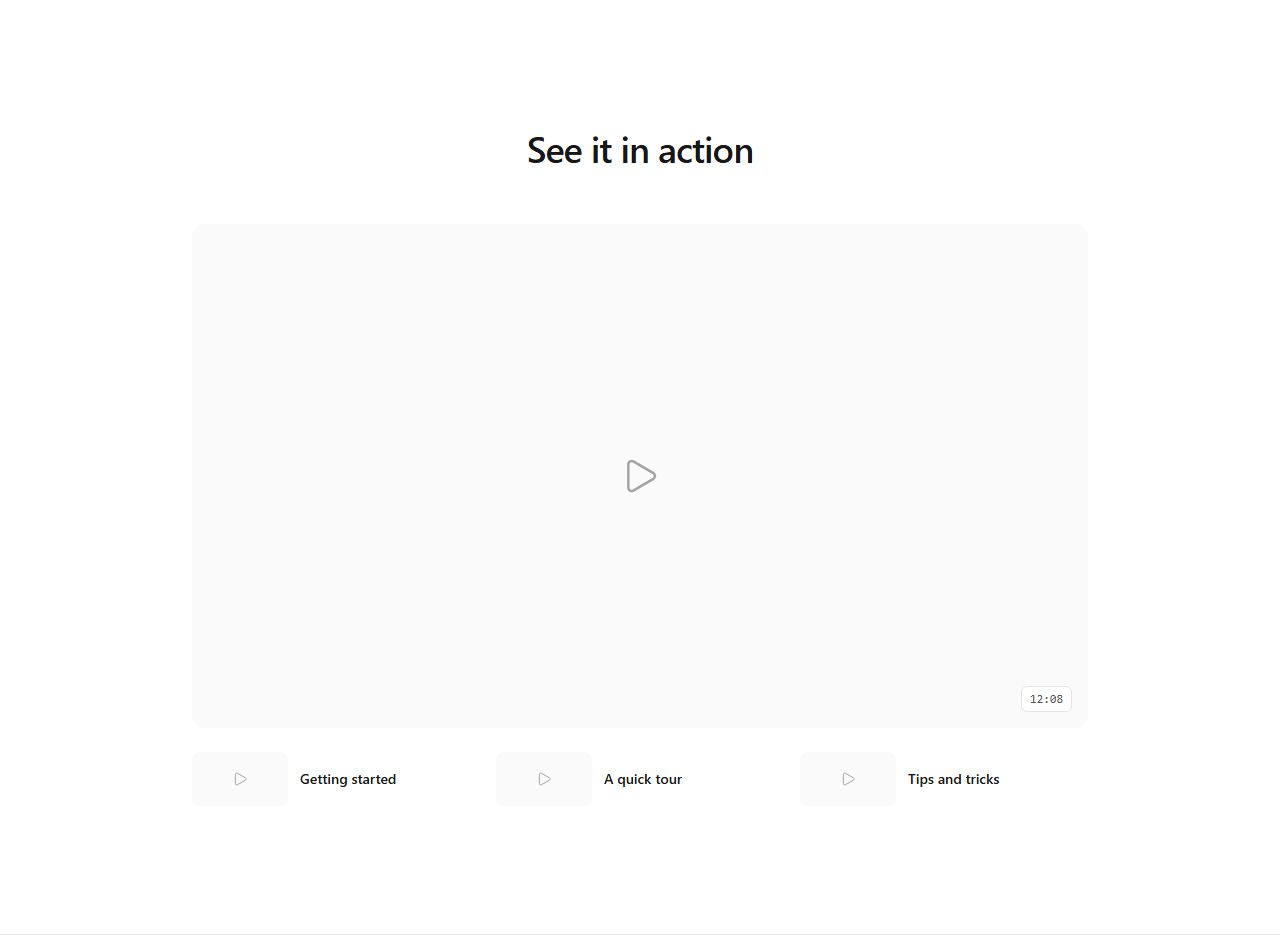 Video with episode list, video section template