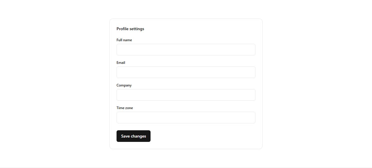 Settings panel widget, production-ready section template